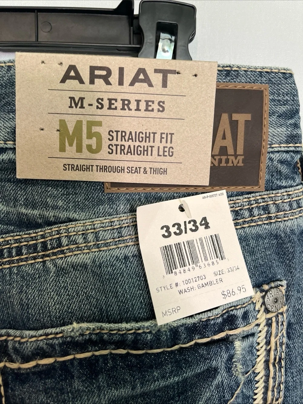 Ariat M5 33/34Men’s Straight Fit & Leg Through Seat & Thigh Gambler